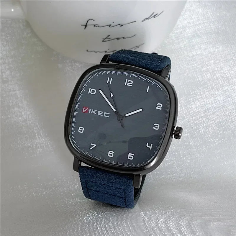 Brand Quartz Watch Youth Student Watch Vintage Square Dial Leather Belt Wristwatch Casual Fashion Men Women Gift Clock Wholesale