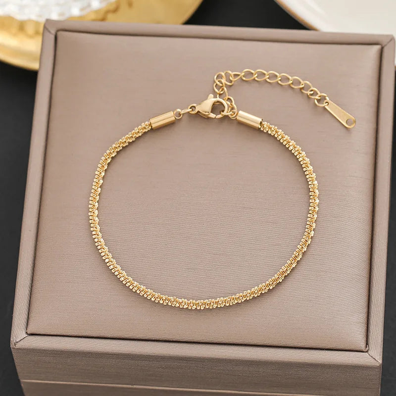 316 Stainless Steel Butterfly Heart Belt Twist Multilayer Chain Bracelet For Women Jewelry Party Gifts Bijoux Pulsera