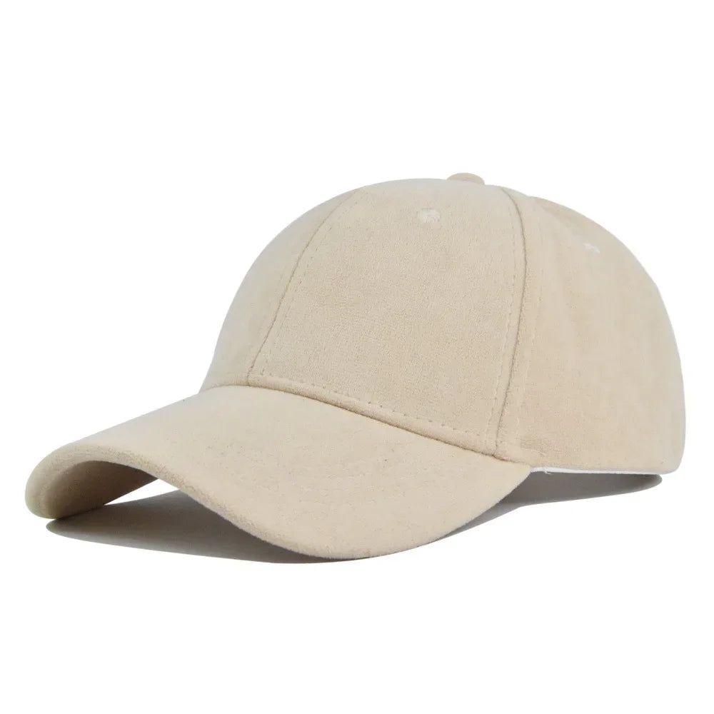 Solid Suede Retro Unisex Cap Casual Plain Baseball Cap Adjustable Snapback Hats For Women Men Hip Hop Cap Street Dad Hat