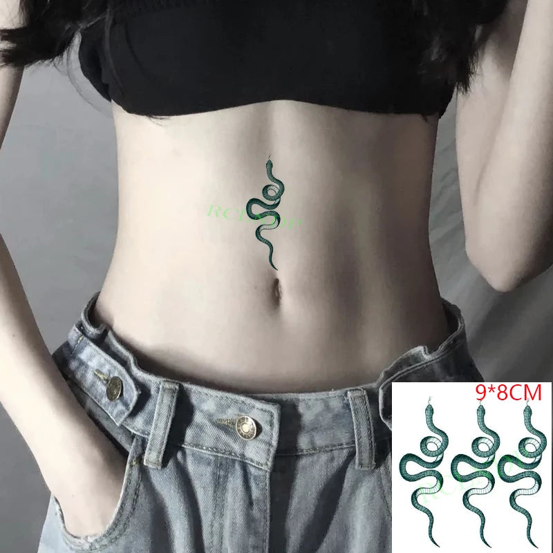 Waterproof Temporary Tattoo Sticker Neck Black Gothic Punk Devil Bull Cross English Letters Flash Tatoo Fake Tatto for Woman Men