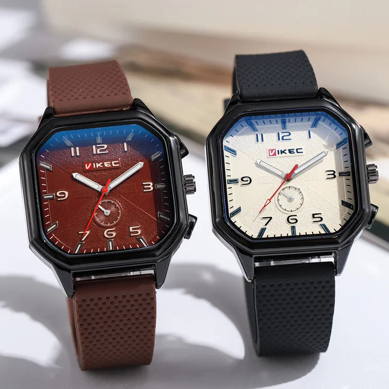 Brand Big Dial Men Watch Dropshipping Square Sports Watch Luxury Silicone Strap Gift Clock Student Wristwatch Wholesale