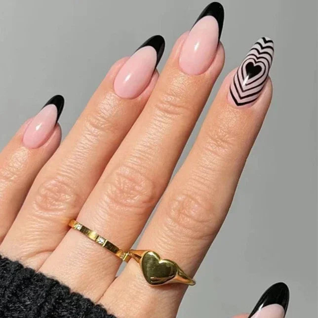24pcs detachable sweet cool ballet false nails with star y2k designs acrylic press on nails coffin almond fake nails with glue