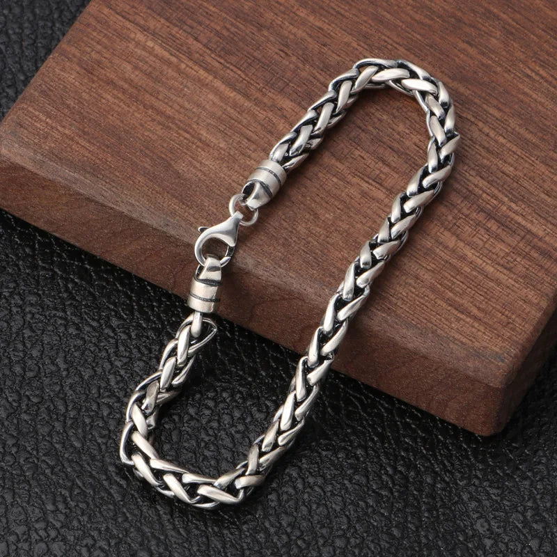 Classic Fashion Keel Bracelet Fish Hook Clasp Mens High Quality Silver Plated Bracelet Maletrend Party Jewelry
