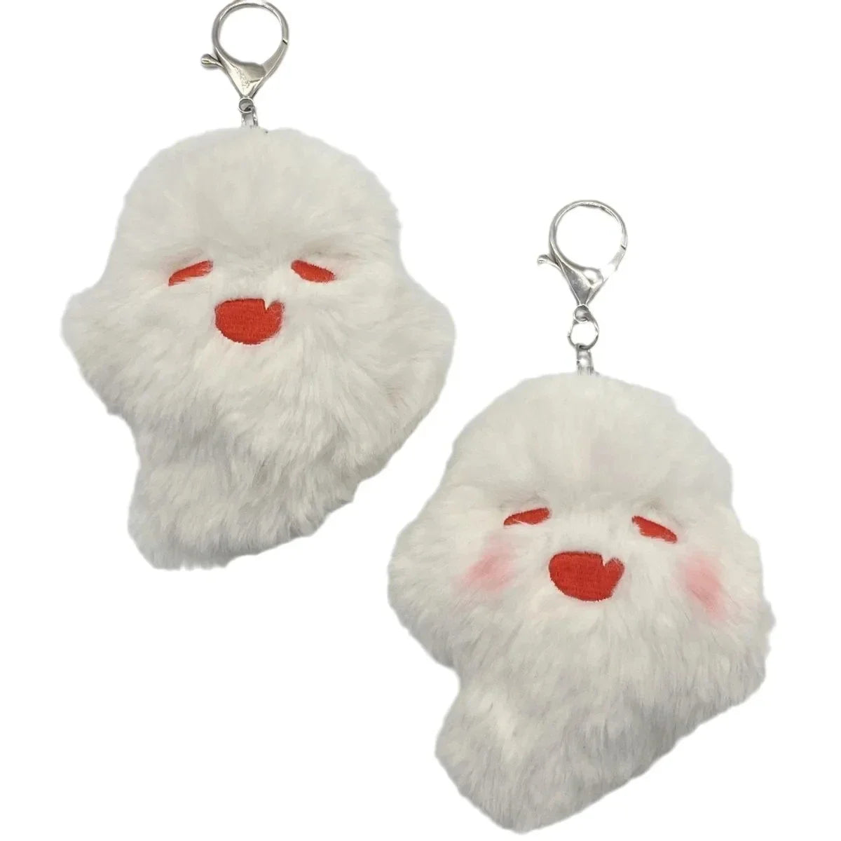Game Genshin Hu Tao Ghost Cosplay Keychain Cute Plush Stuffed Doll Key Chain Fluffy Soft Pendant Keyring Bag Accessories