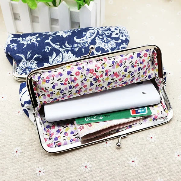Long Coin Purse Wallet Women Vintage National Wallet Card Holders Hasp Printing Creative Clutch Bag Good Gift Women's Purses