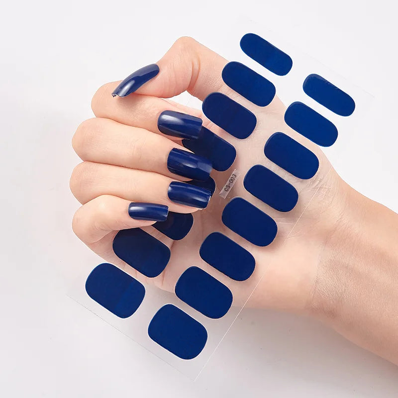 Baking Free Nail Stickers Wholesale Gradient glitter Nail Stickers Simple Waterproof Nail Sticker Full Color Solid Color Sticker