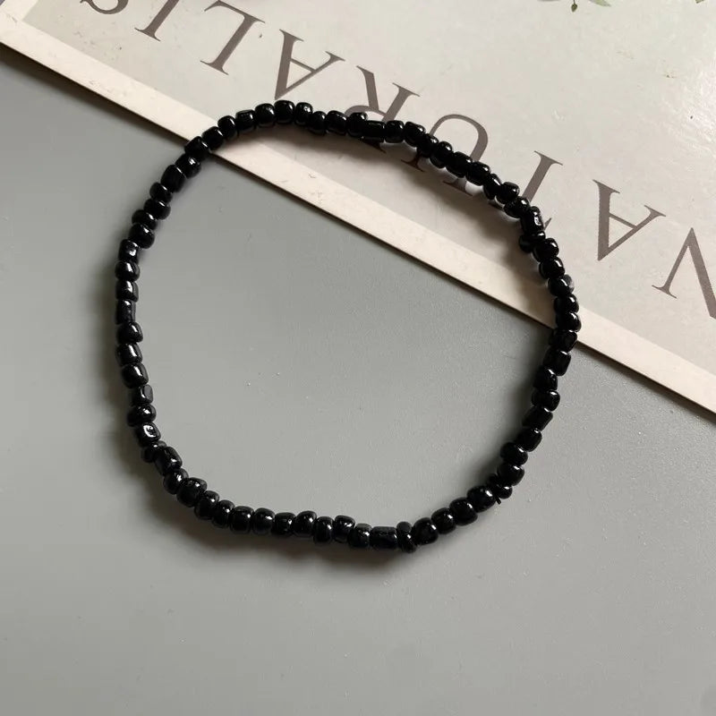 White Anklet for Women Colorful Fashion Girl Tiny Seed Beads Foot Bracelet Yellow Bohemian Anklet Gift Jewelry