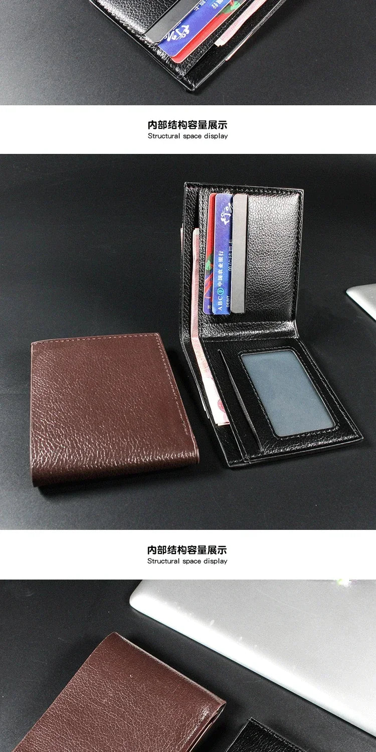 Men's Wallets Premium Product  for Man Short Black Walet Portefeuille Homme  Purse  Clutch Purse  Card Holder  Photo Holder