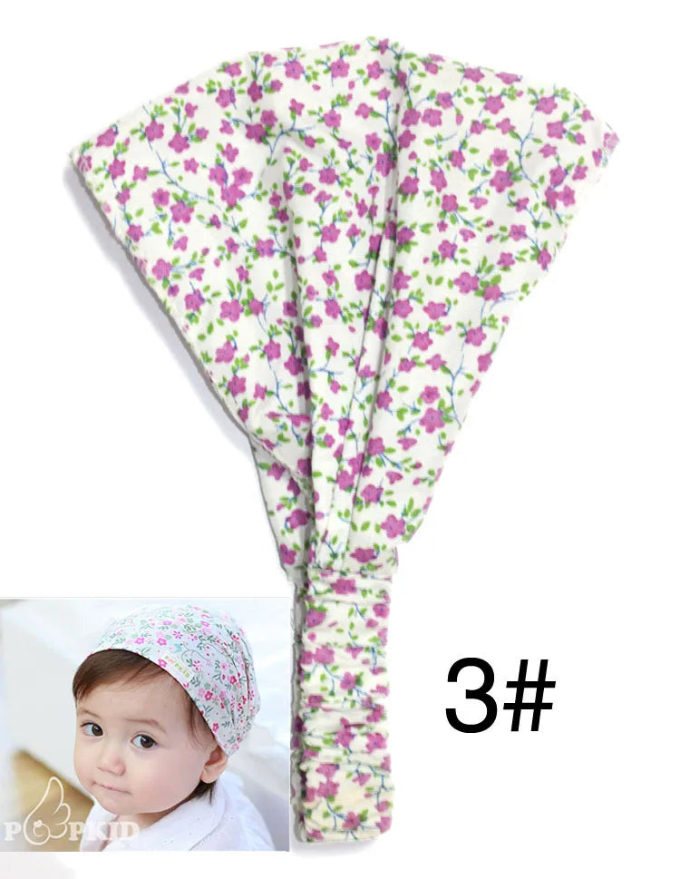 Elastic Children Printed Headband Mother Aldult Hijab Floral Baby Bandanas Kids Headwear Hats Newborn Head Scarf Accessories