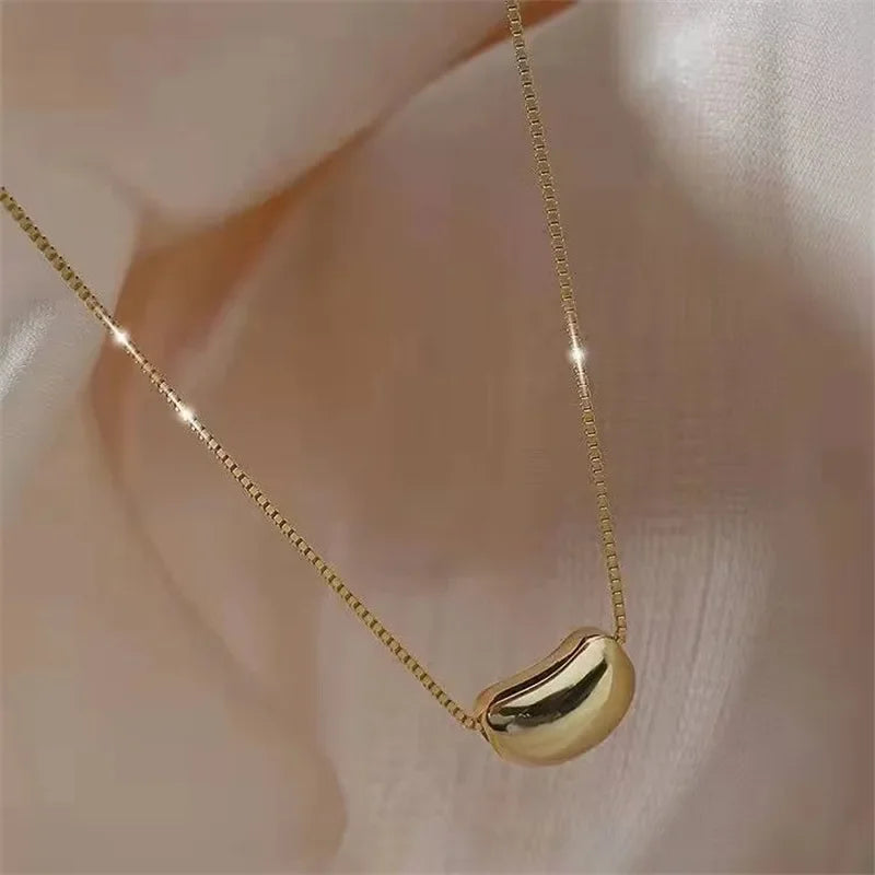 Exquisite Silver Color Chain Beans Pea Pendant Necklace for Women Goddess Gift Charm Chain Necklace Fashion Jewelry Wholesale