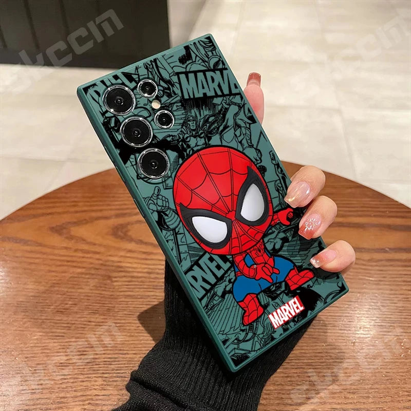 Marvel Spider Man Deadpool Phone Case For Samsung Galaxy S24 Ultra S23 FE S22 S20 Plus A15 A35 A50 A51 A54 A55 A71 A72 A73 Cover