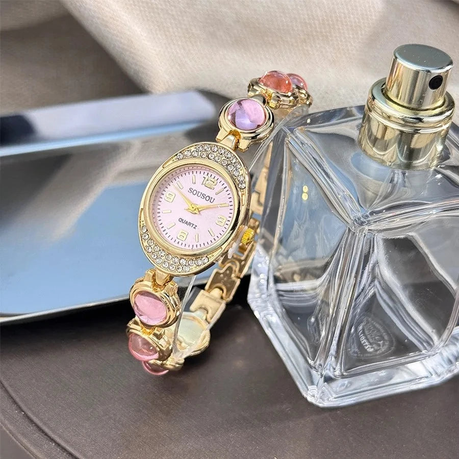 Luxury Bracelet Women Watches New Ladies Yuanbao Shaped Rhinestone Inlaid Women's Quartz Wristwatch Fashion Watches Dropshipping
