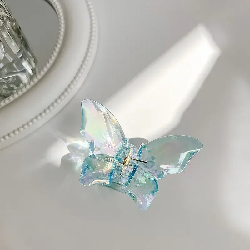 Crystal Butterfly Mermaid Hair Claw Girls Back Head Clamp Clip Transparent Large Hair Clips Hairpins Headdress Hair Accessories