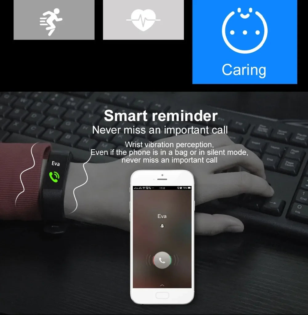 Smart Watch 115Plus Bracelet Heart Rate Blood Pressure Band Fitness Tracker Smartwatch Bluetooth Wristband
