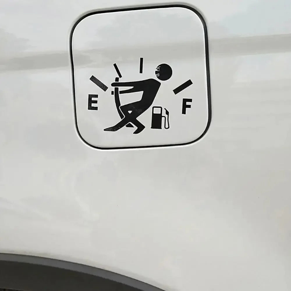 ABS Car Stickers High Gas Consumption New Style Funny Decal Fuel Gage Empty Stickers Scratch Paste Fuel Tank Cap Stickers