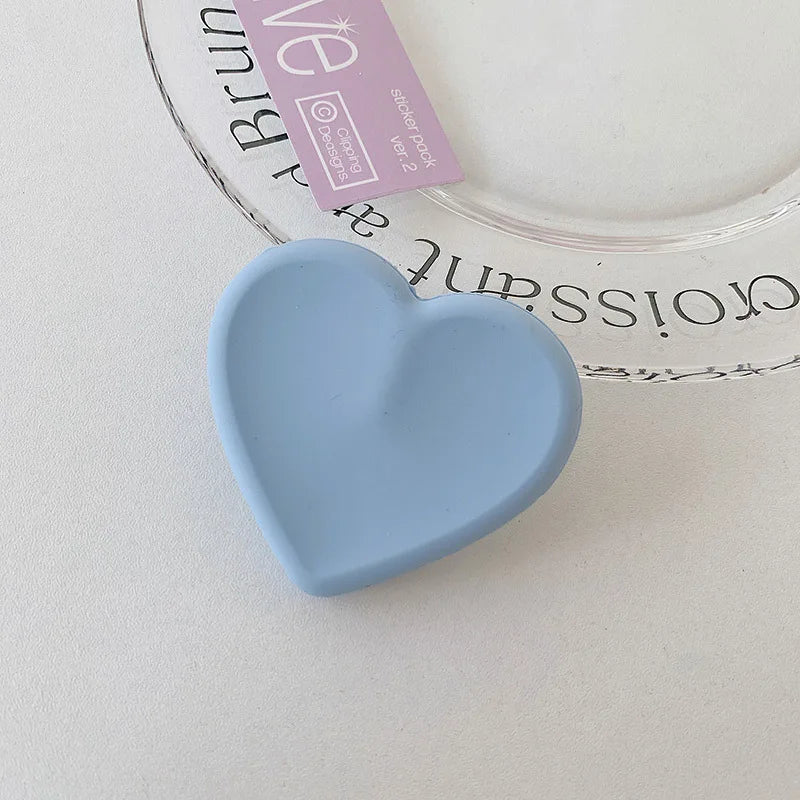 Silicone Heart-Shaped Round Phone Grip Stand Holder Pocket Socket Griptok Foldable Finger Ring Phone Stand For Iph Mobile Phone