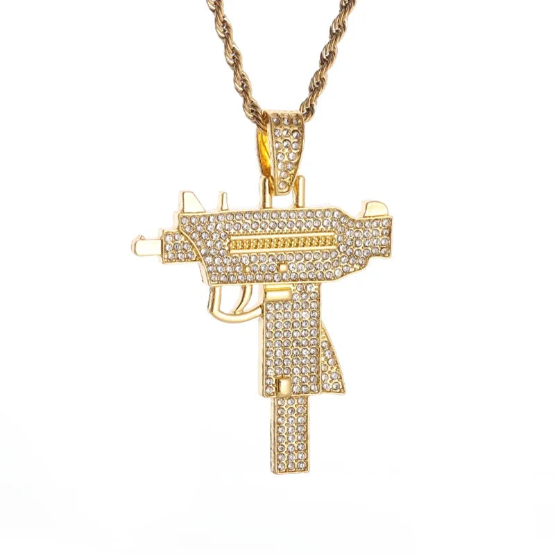 Classic Fashion Necklace Men and Women Hip Hop Punk Letter Micro Inlaid Sliding Pendant Long Necklace