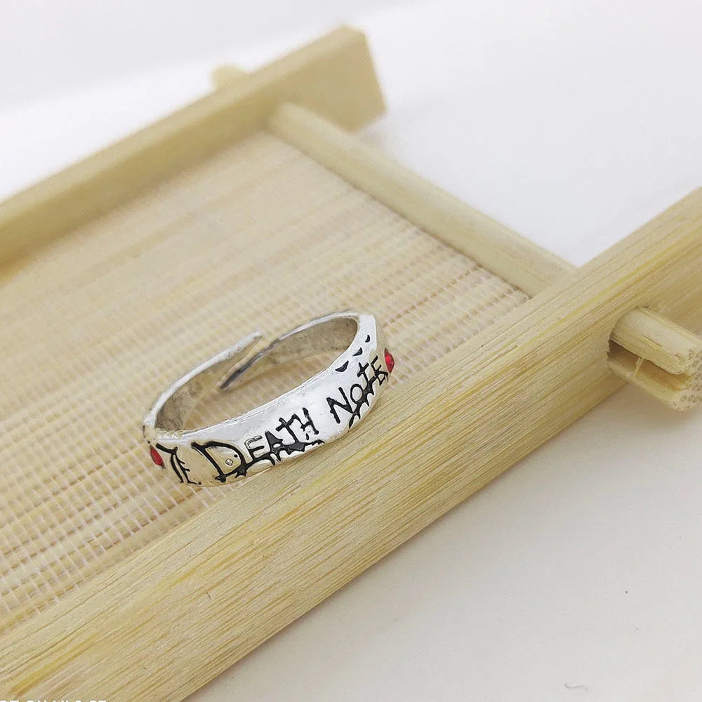 Fashion Anime Death Note Yagami Light Alloy Rings Cosplay For Men Women Adjustable Ring Props Jewelry Accessory Gifts