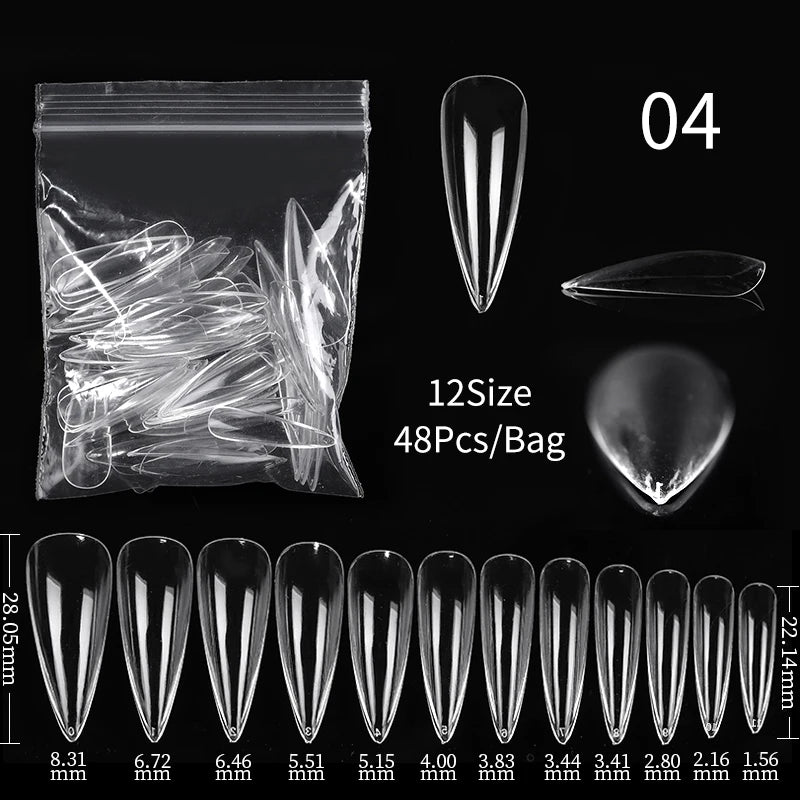 False Nail Tips Extension System Full Cover Sculpted Coffin False Fake Nail Tips DIY Practice Manicure Tools Quick Building Mold