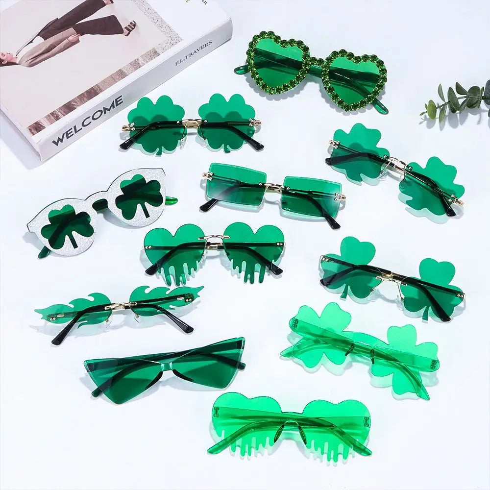 Fashion Rimless Sunglasses Solid Green Ocean Lens Eyewear Women Street Shooting Catwalk Glasses Vintage Brand Beach Sun Glasses