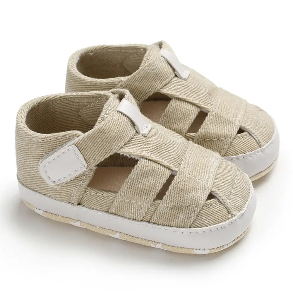 0-24montsh Infant Boys Canvas Shoes Moccasins Child Sandals Boys Summer Sandals Sneakers For Baby Boys Solid Black Sandals
