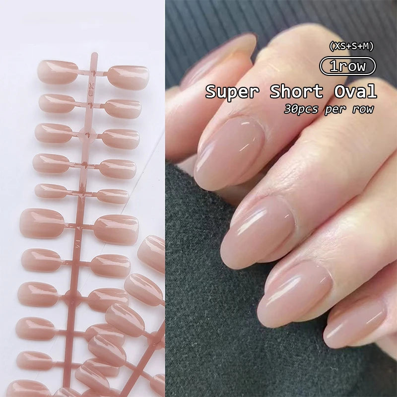 30Pcs Nail Tip Fake Nail Fashion Wearable False Nails Simple Full Cover Press on Nails DIY Wear Nail Tool