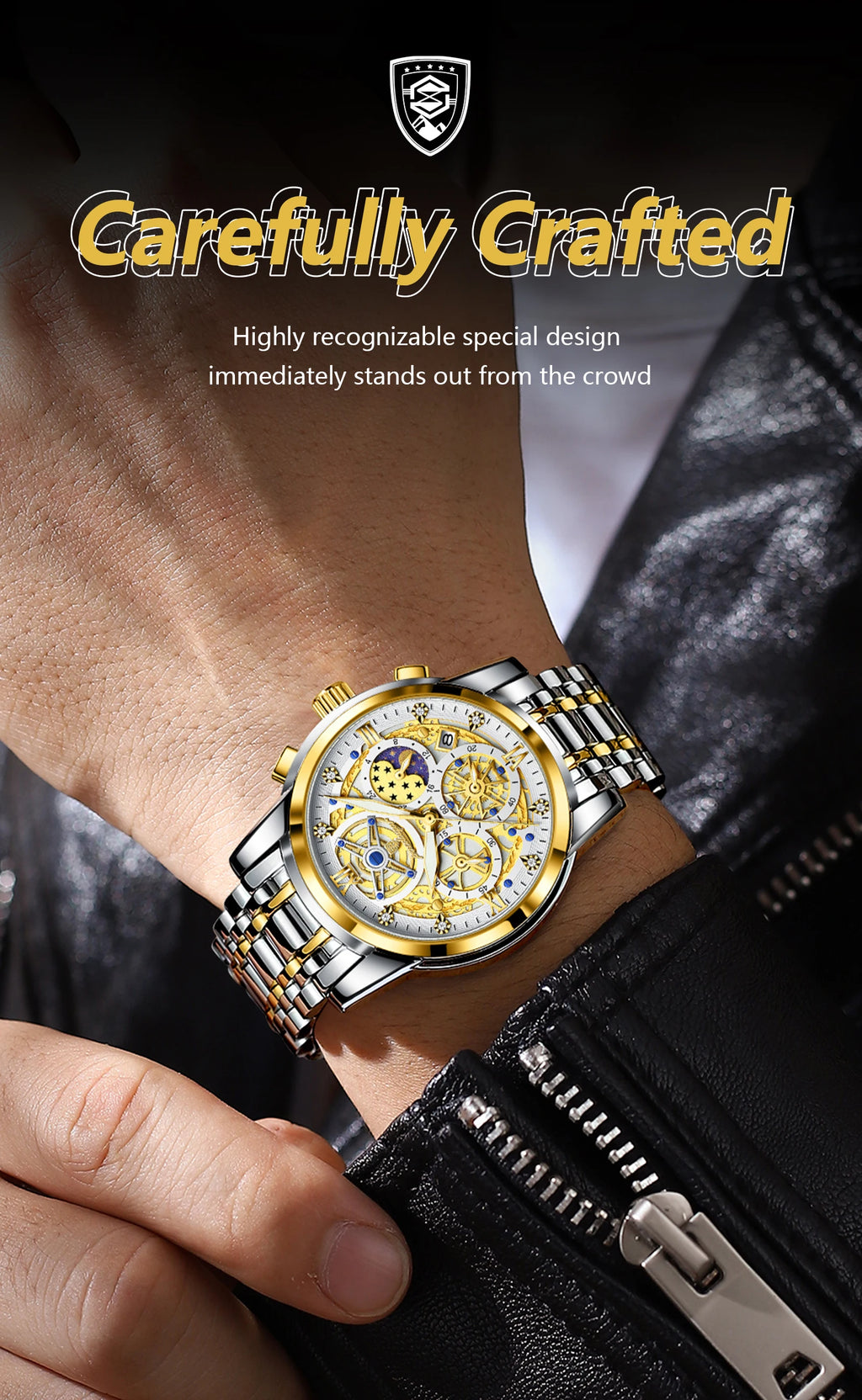POEDAGAR Luxury Watch For Men Original Waterproof Luminous Date Man Clock Chronograph Stainless Steel Quartz Men's Watches Reloj