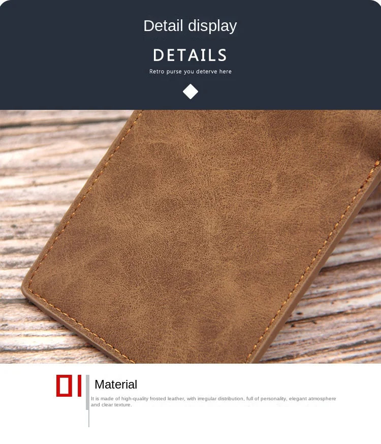 Business Men Wallets Small Money Purses Wallets New Design Dollar Price Top Men Thin Wallet with Coin Bag Zipper Coin Bag Wallet