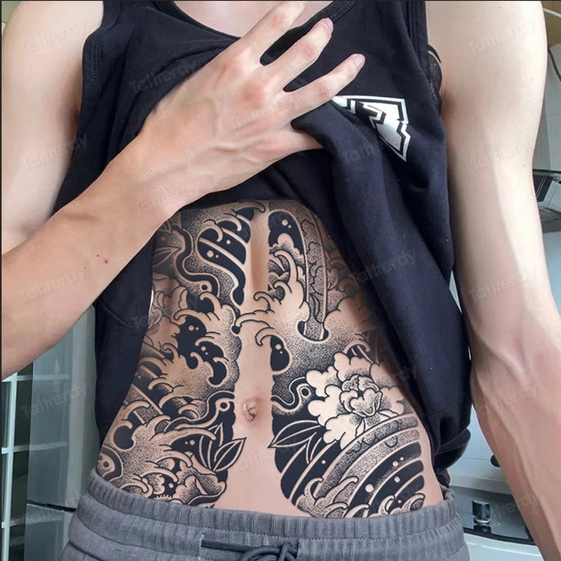 Angel Wings God Tattoo Stickers Realistic Juice Ink Semi Permanent Full Back Body Tattoo Temporary Lasting 2 Weeks Men Adult