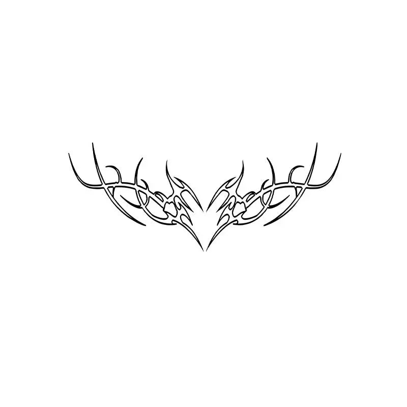 Herbal Heart Temporary Tattoos for Women Succubus Wings Tattoo Stickers Hotwife Sexy Thigh Art Fake Tattoo Lasting Tatoo