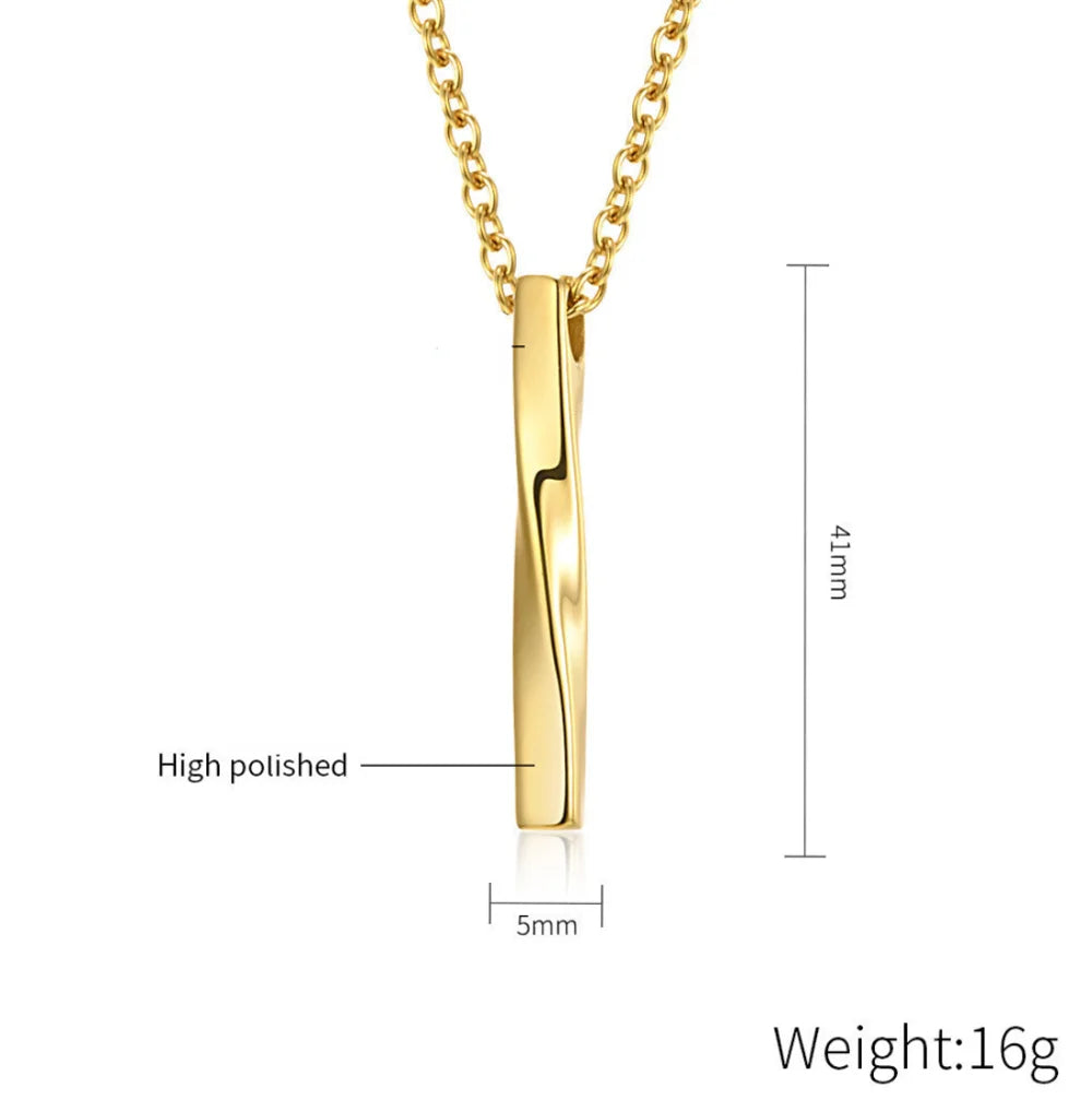 Personality Geometric Square Spiral Pendant Necklace for Mens Hip Hop Rock Chokers Stainless Steel Chain Punk Party Jewelry Gift