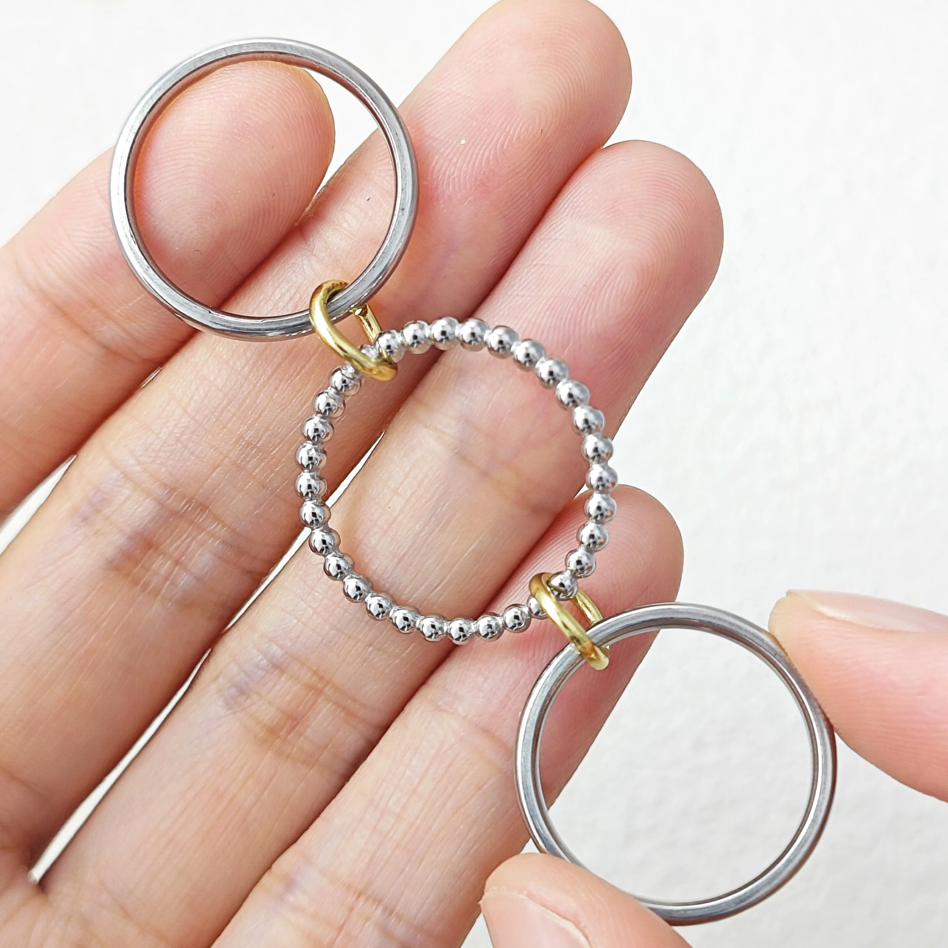 Round Bead Stacking Rings For Women Minimalist INS New Gold Color Stainless Steel Spinelli Ring Men Party Fashion Jewelry Gifts