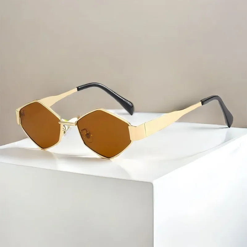 Fashion Hexagon Sunglasses Women 2025 Luxury Brand Design Unique Polygon Sun Glasses Men Vintage Small Frame Eyewear Shades