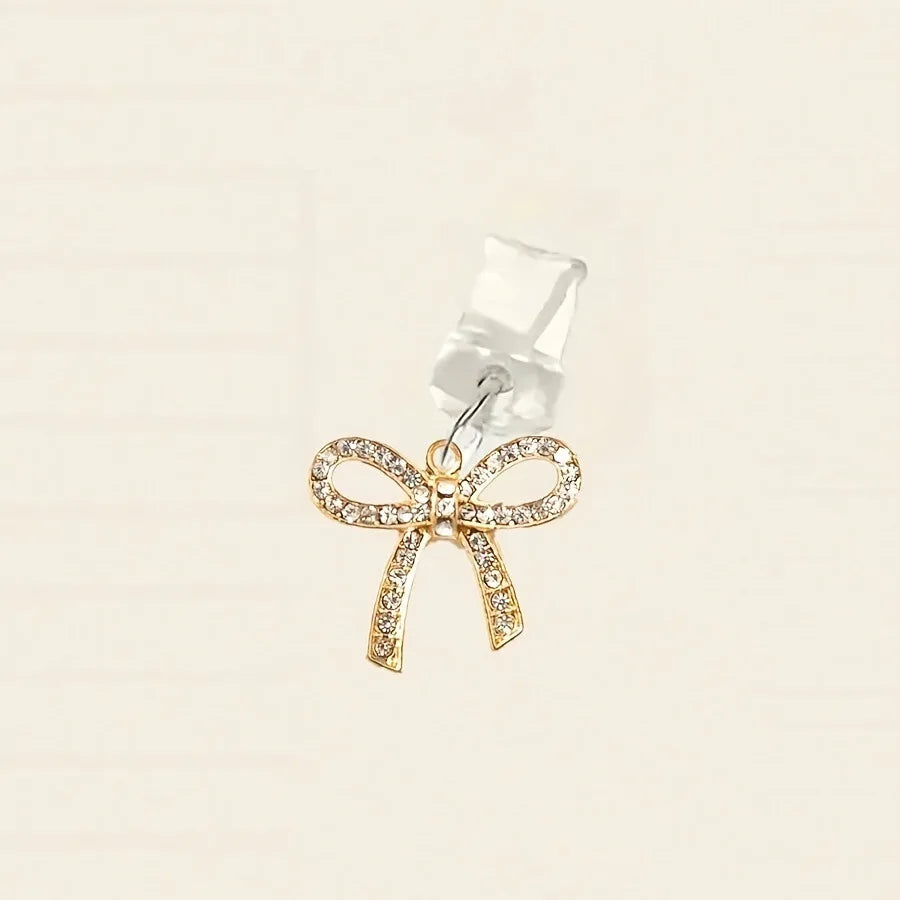 Phone Dust Plug Cute Bow Diamond Phone Accessory Pendant Decoration For IPhone Type-C Charging Interface