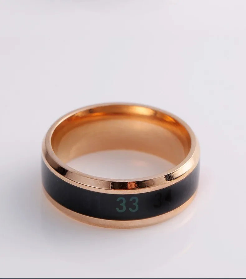 Fashion Smart Induction Temperature Couple Ring Display ECG Temperature Lovers Rings Jewelry for Men Women Accessories Gifts
