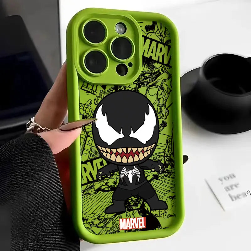 Cool Graffiti Marvel Venom Soft Phone Case for iPhone 16 15 14 13 12 11 Pro Max 7 8 16 15 Plus X XS XR SE 2020 Bumper Back Cover