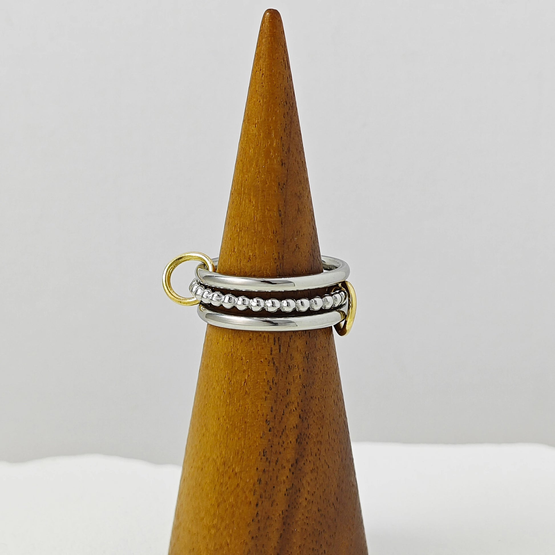 Round Bead Stacking Rings For Women Minimalist INS New Gold Color Stainless Steel Spinelli Ring Men Party Fashion Jewelry Gifts