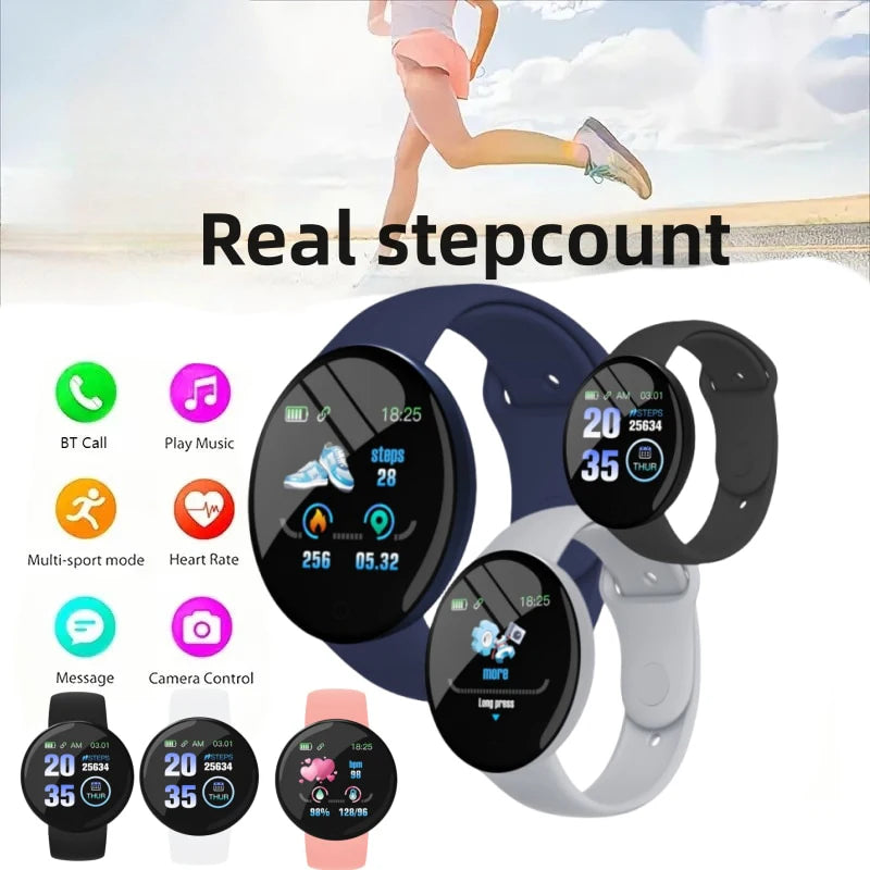 D18 Smartwatch Circular Color Screen With Multiple Sports Modes Call Information Reminder Photo Taking Music Smart Bracelet D20