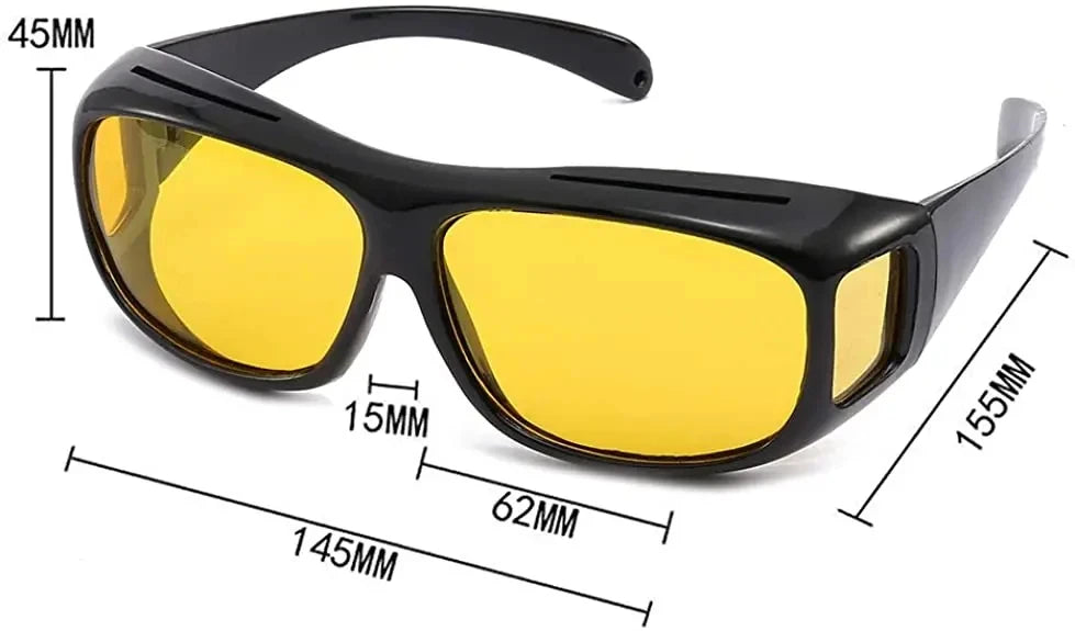 Motorcycle Driving Goggles Car Night Vision Sunglasses Unisex Driver HD Night Day Driving Wrap Around Anti Glare Sun Glasses