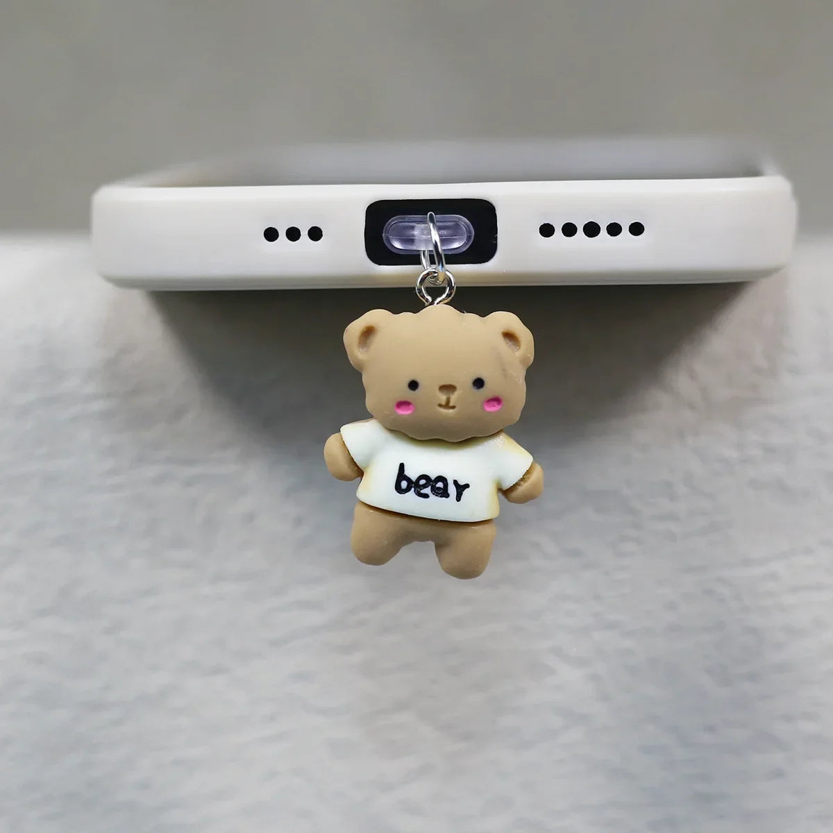 Love Frog Phone Dust Stopper Cute Bear Decorative Pendant DIY Pendant for iPhone/Xiaomi/Type-C Interface Phone Accessories