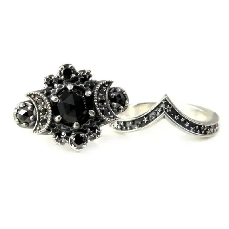 Punk Skull Retro Gothic Rings for Women Men Halloween Goth Witchcraft Accessories Purple Color Rings Fashion Jewelry Gifts