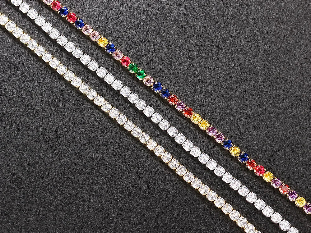 Hip Hop Iced Out Tennis Chain Necklace For Men Women Luxury Cubic Zircon Crystal Short Rock Neck Accessories Jewelry OHN016