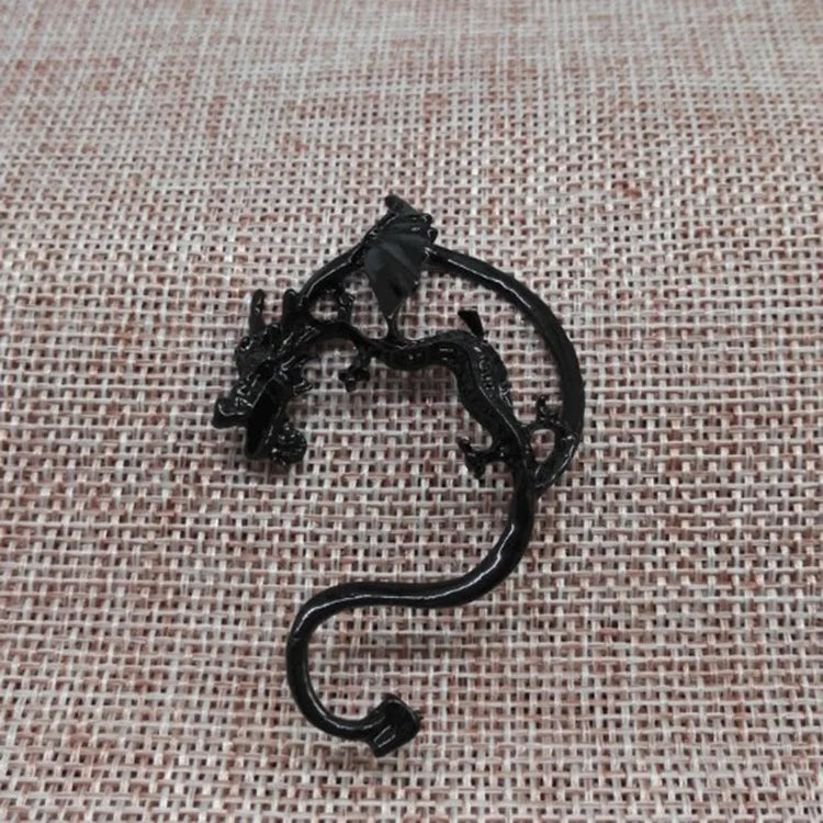Vintage Silver Plated Bronze Punk Metal Fly Dragon Bite Ear Cuff Clip Earrings for Women Fashion Jewelry Wrap Earrings