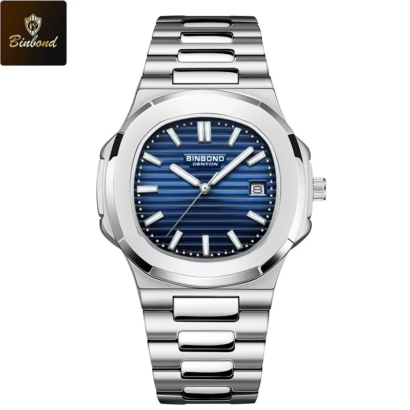 BINBONG B1885 Luxury Business Men Quartz Wristwatch 30M Waterproof Luminous Stainless Strap Men's Watches Relogio Masculino