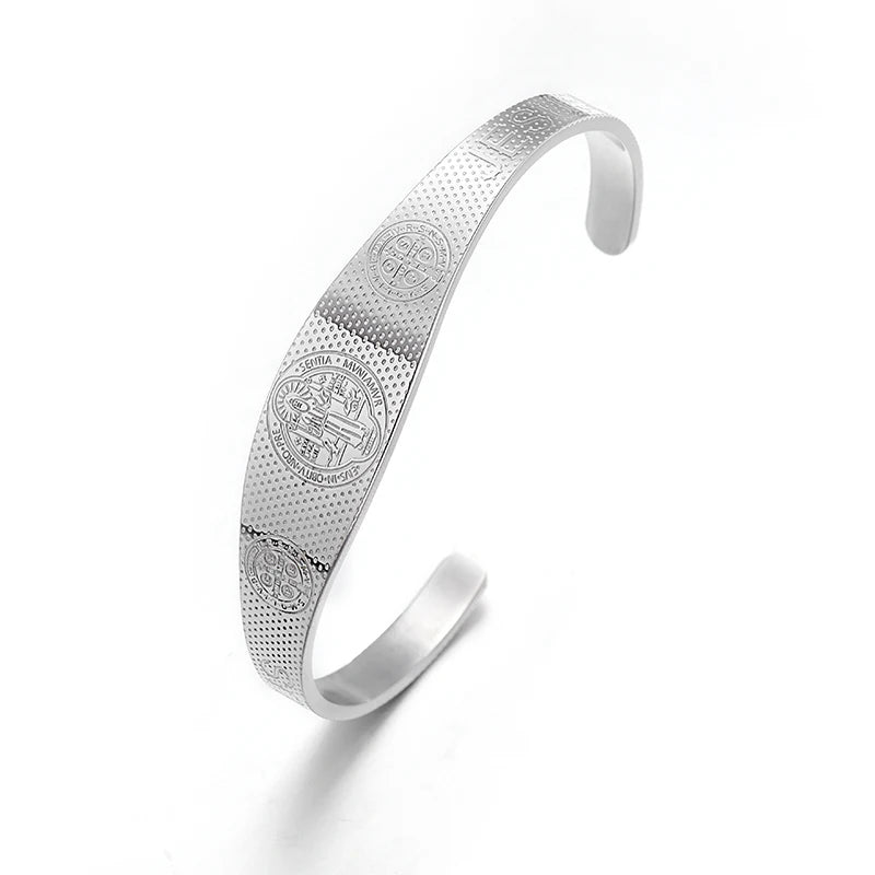Creative Design Cutlery Knife Fork Men Bangles Women Stainless Steel Friendship Arm Cuff Open Bracelet Fun Trend Jewelry