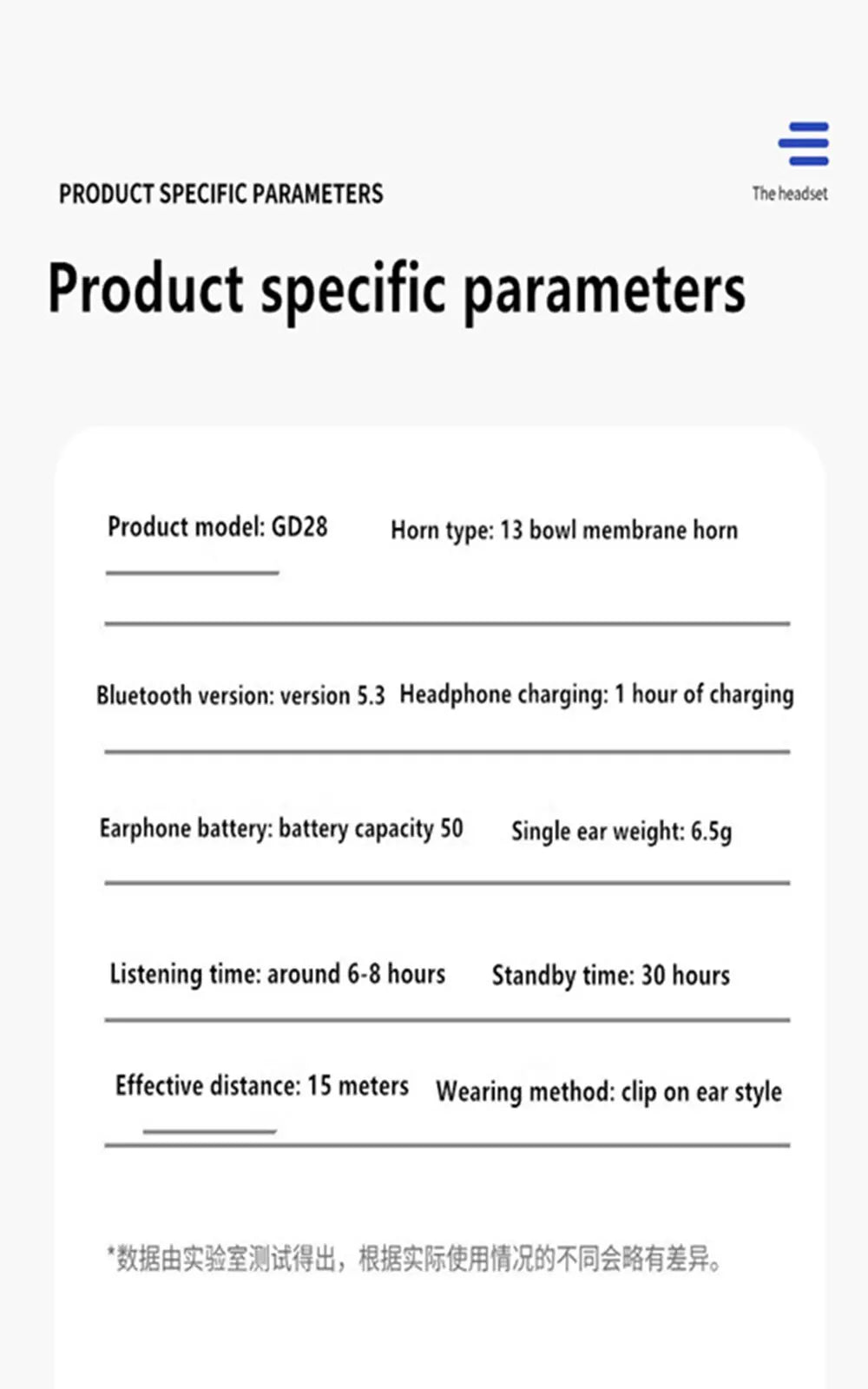 Bone Conduction Earbuds Waterproof Mini Single Ear Clip Earphone Bluetooth-compatible 5.3 Wireless Headphone for Call Smartphone