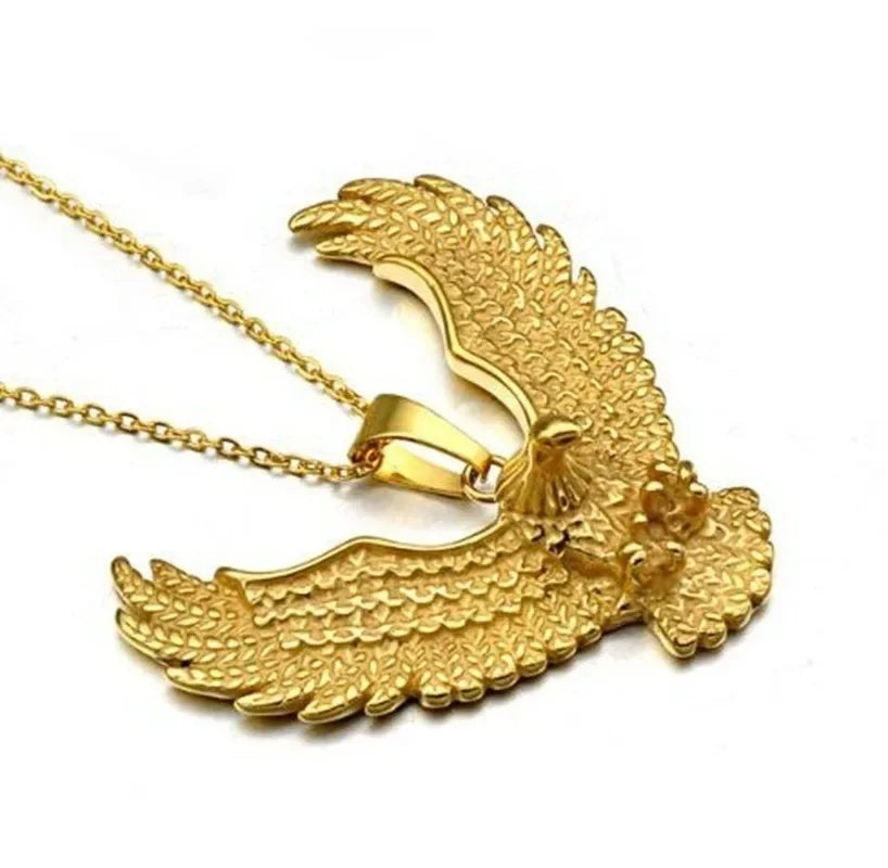 Retro Punk Style Ancient Egypt Isis Wings Horus Eagle Pendant Men's and Women's Fashion Necklace