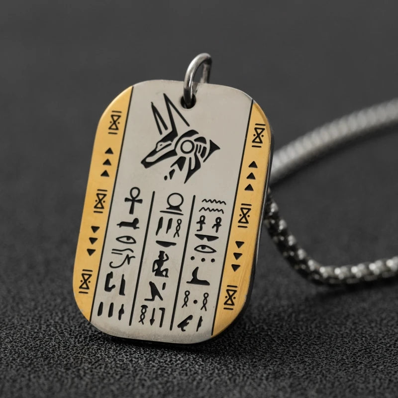 Shining Iced Out Ancient Egyptian God Eye of Horus Cross Pendant Necklace for Men and Women Hip Hop Trendy Amulet Jewelry Gift