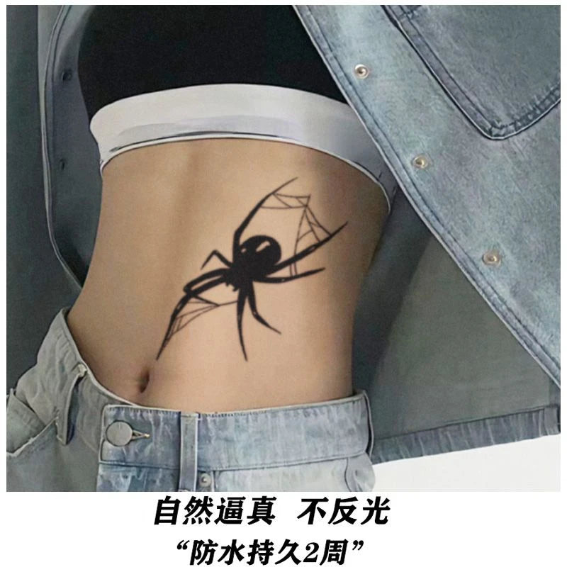 Sexy Tattoo Stickers for Woman Temporary Fake Goth Tattoos Waterproof Heart Tatto Lasting Spider Art Cool Herbal Juice Tattoo