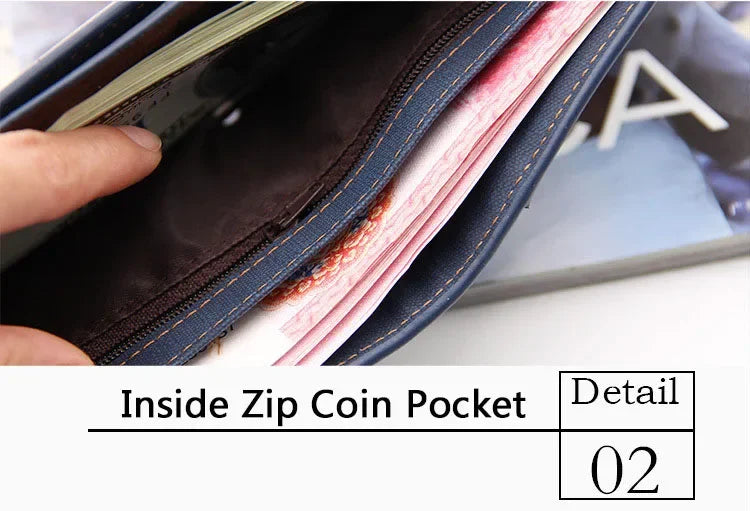 New Slim Vintage Men Wallets High Quality Card Holder Male Purses Photo Holder PU Leather Small Mens Clutch Wallet